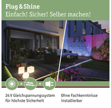 Außenbereich mit Plug and Shine Beleuchtungssystem für Garten und Terrasse