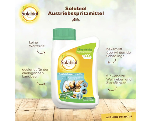 Solabiol Austriebsspritzmittel in einer weißen Flasche für ökologischen Landbau