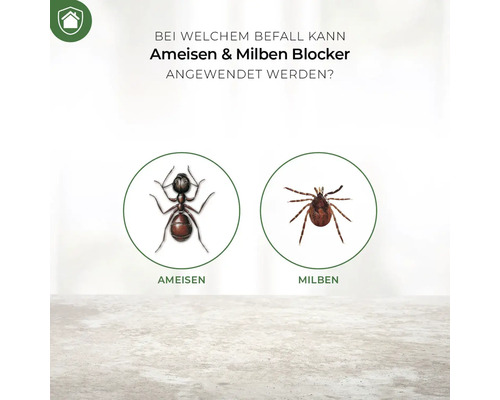 Darstellung von Ameisen und Milben zur Information über Anwendungsbereiche des Ameisen und Milben Blockers.