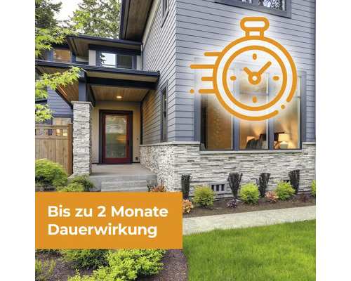 Hausfassade mit Langzeitwirkung bis zu zwei Monate