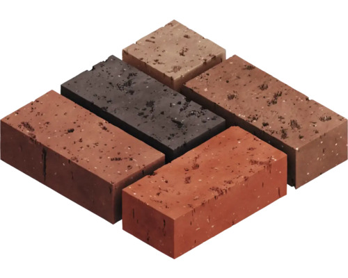 Verschiedenfarbige Klinkerziegel im Detail