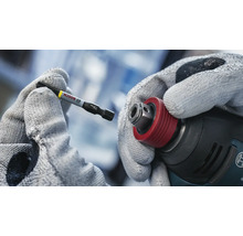 Bosch Logo auf einem Schrauberbit mit Bitaufnahme