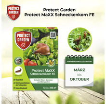 Protect Garden Protect MaXX Schneckenkorn FE Produktverpackung mit Anwendungszeitraum März bis Oktober