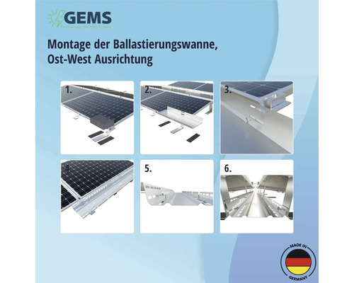 Montageanleitung für Ballastwanne mit Ost-West Ausrichtung für Solarmodule