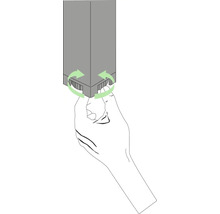 Illustration einer drehenden Bewegung an einem Bauelement