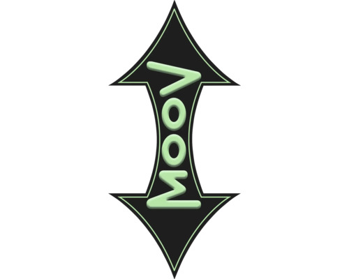 VOOM Schriftzug in Pfeilform