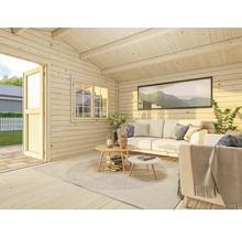 Gartenhaus Palmako Sally 15,5 m² inkl. Fußboden 515 x 530 cm hellgrau-anthrazit