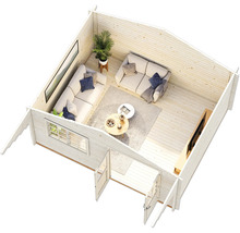 Gartenhaus Palmako Sally 15,5 m² inkl. Fußboden 515 x 530 cm hellgrau-anthrazit