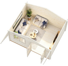 Gartenhaus Palmako Sally 15,5 m² inkl. Fußboden 515 x 530 cm dunkelgrau-weiß