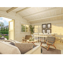Gartenhaus Palmako Sally 19,1 m² inkl. Fußboden 577 x 560 cm dunkelgrau-anthrazit