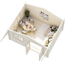 Gartenhaus Palmako Helena 15,1 m² inkl. Fußboden 514 x 524 cm dunkelgrau-anthrazit