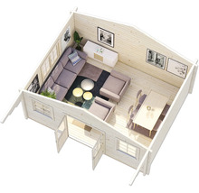 Gartenhaus Palmako Helena 24,6 m² inkl. Fußboden 608 x 672 cm hellgrau-anthrazit