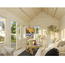 Gartenhaus Palmako Claudia 11,5 m² inkl. Fußboden 444 x 354 cm dunkelgrau-weiß