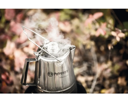 Petromax Perkolator aus Edelstahl mit Dampf