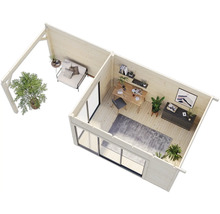Gartenhaus Palmako Andrea inkl. Fußboden 715 x 402 cm hellgrau-anthrazit