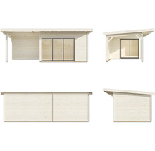 Gartenhaus Palmako Andrea inkl. Fußboden 715 x 402 cm hellgrau-anthrazit