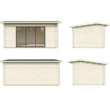 Gartenhaus Palmako Ines 13,7 m2 Slide Plus inkl. Fußboden 524 x 379 cm dunkelgrau-anthrazit