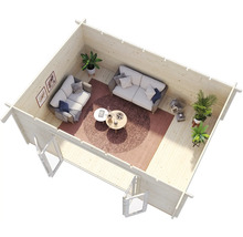 Gartenhaus Palmako Lea 19,4 m² inkl. Fußboden 578 x 451 cm hellgrau-anthrazit