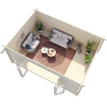 Gartenhaus Palmako Lea 19,4 m² inkl. Fußboden 578 x 451 cm dunkelgrau-weiß