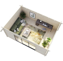 Gartenhaus Palmako Lea 19,4 m² Slide inkl. Fußboden 578 x 451 cm dunkelgrau-anthrazit