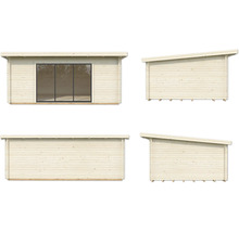 Gartenhaus Palmako Lea 19,4 m² Slide inkl. Fußboden 578 x 451 cm dunkelgrau-anthrazit