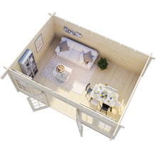 Gartenhaus Palmako Lisa 19,4 m² inkl. Fußboden 578 x 447 cm hellgrau-anthrazit