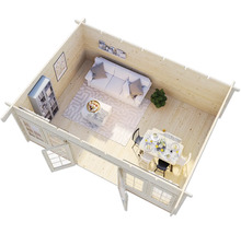 Gartenhaus Palmako Lisa 19,4 m² inkl. Fußboden 578 x 447 cm hellgrau-weiß