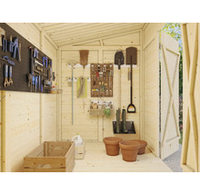 Gartenhaus Palmako Leif 4,5+2,9 m² inkl. Fußboden 467 x 187 cm hellgrau