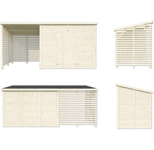 Gartenhaus Palmako Leif 4,5+2,9 m² inkl. Fußboden 467 x 187 cm hellgrau