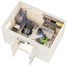 Gartenhaus Palmako Stig 8,2 m² inkl. Fußboden 394 x 305 cm dunkelgrau