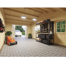 Einzelgarage Palmako Roger 19,0+16,2m² mit Holztor 703 x 619 cm natur