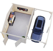 Einzelgarage Palmako Roger 19,0+16,2m² mit Holztor 703 x 619 cm natur