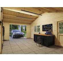 Einzelgarage Palmako Roger 19,0+33,2 m² kit ohne Tor 1006 x 619 cm tauchgrundiert braun