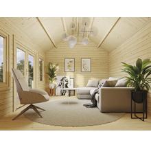 Gartenhaus Palmako Claudia 14,2 m² inkl. Fußboden 494 x 376 cm hellgrau-weiß