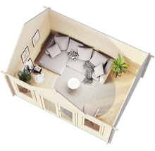 Gartenhaus Palmako Claudia 14,2 m² inkl. Fußboden 494 x 376 cm hellgrau-anthrazit