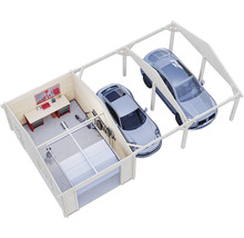 Einzelgarage Palmako Roger 19,0+33,2 m² mit Sektionaltor 1006 x 619 cm dunkelgrau-weiß