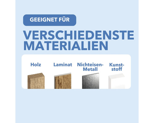 Geeignet für verschiedene Materialien: Holz, Laminat, Nichteisenmetall und Kunststoff