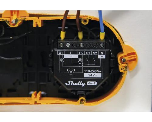Shelly Gen3 Schalter mit elektrischen Kabeln