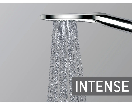 Verchromter Duschkopf mit Wasserstrahl Intense