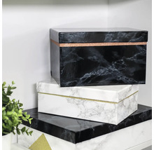 Stapel dekorativer Aufbewahrungsboxen mit Marmormuster