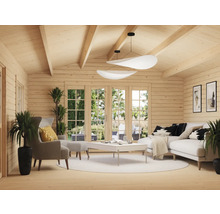Gartenhaus Palmako Irene 23,9 m² inkl. Fußboden 514 x 598 cm dunkelgrau-weiß