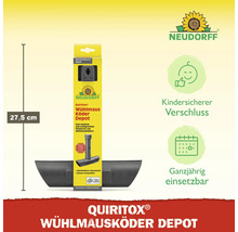 Neudorff Quiritox Wühlmausköder Depot zur Platzierung von Wühlmausködern mit kindersicherem Verschluss und Angabe der Höhe von 27,5 cm