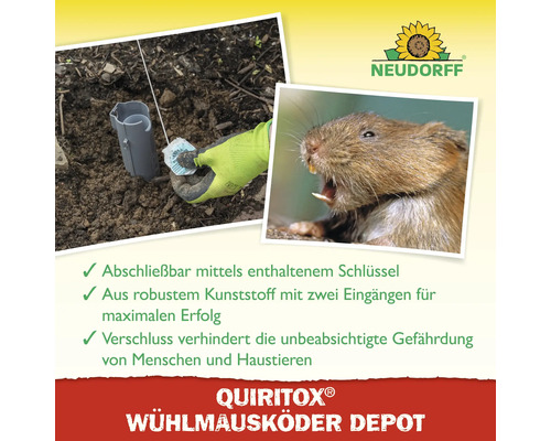 Neudorff Quiritox Wühlmausköder Depot zur Bekämpfung von Wühlmäusen