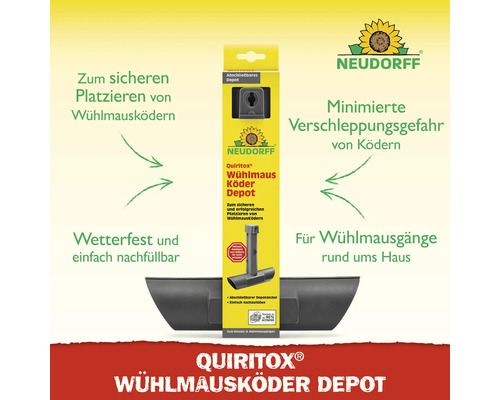 Neudorff Quiritox Wühlmausköder Depot zur sicheren Platzierung von Wühlmausködern