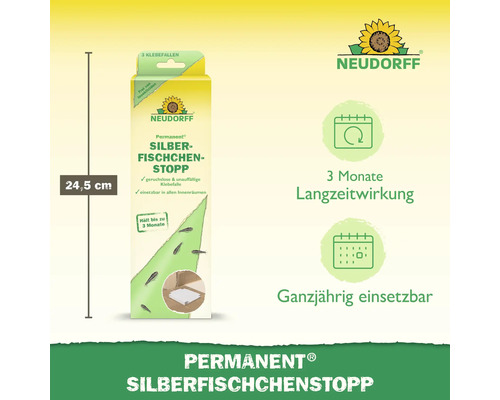 Neudorff Permanent Silberfischchenstopp Klebefalle, Höhe 24,5 cm