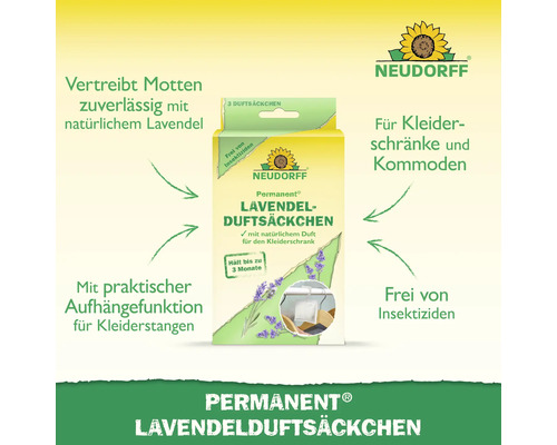 Neudorff Permanent Lavendelduftsäckchen Packung zur zuverlässigen Mottenabwehr