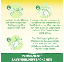 Anleitung zur Verwendung von Permanent Lavendelduftsäckchen.