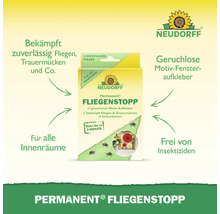 Neudorff Permanent Fliegenstopp zur zuverlässigen Bekämpfung von Fliegen und Trauermücken, geruchlose Motiv Fensteraufkleber für alle Innenräume, frei von Insektiziden.