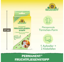 Neudorff Permanent Fruchtfliegenstopp Packung mit Klebefallen und Aufsteller, Höhe 17 cm