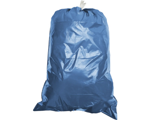 Blauer Müllsack gefüllt